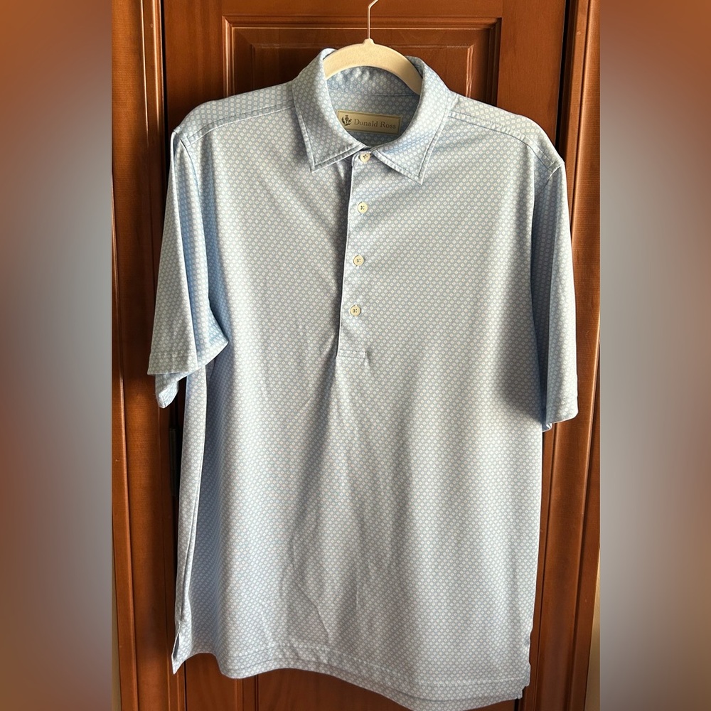 Men's Light Blue Donald Ross Polo Shirt Sz Small-Great Condition⛳️
